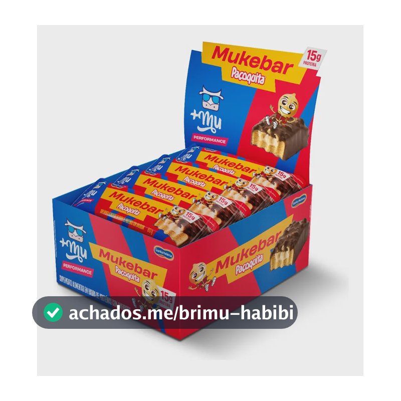 Barra De Proteína +mu Mukebar Whey Sabor Paçoquinha De 12 Un