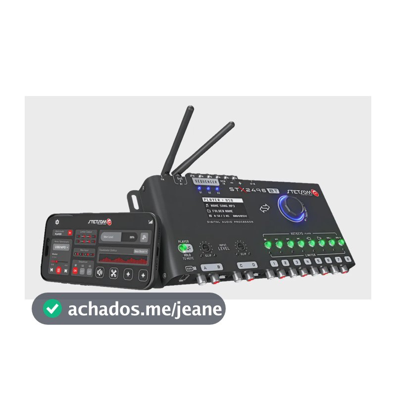 Processador Stetsom Stx2496bt 8 Canais Bluetooth App Preto