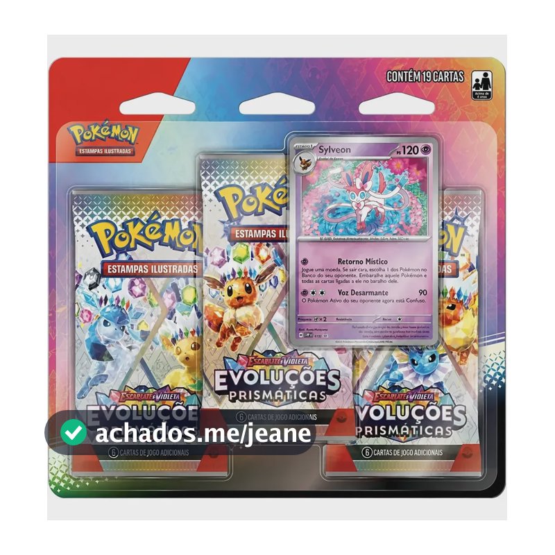 Pokémon Blister Triplo Evoluções Prismáticas Sylveon