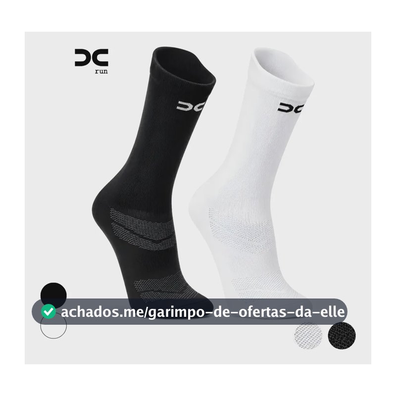 Kit 2 Par Meia Esporte Fitness Corrida Ciclismo Academia Gym Branco/preto 34 Ao 39