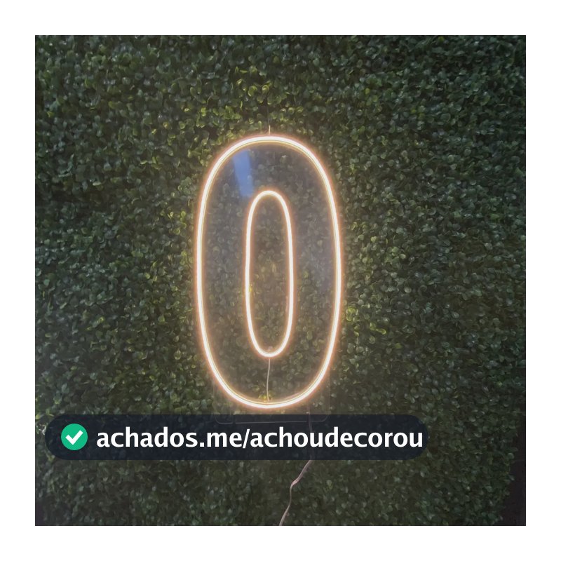 Número De Neon Led 50cm Decoração Festa Aniversário 50cm 0 Branco Frio