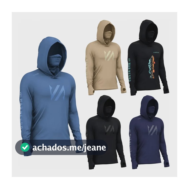 Camisa De Pesca Exclusiva Mar Negro Poliamida Edu Monteiro  Azul-claro Gg
