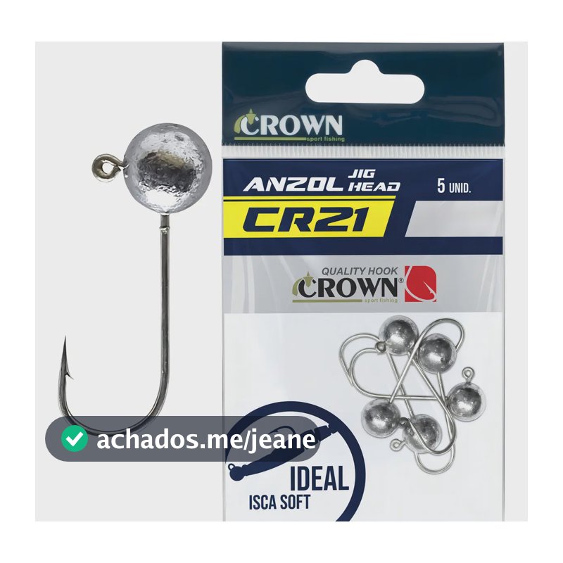 Anzol Jig Head Crown Cr21 N°2/0 7g Cartela Com 5 Jigs