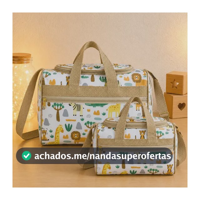 Kit 2 Bolsas Maternidade Bebe Várias Cores Menina/menino Bege