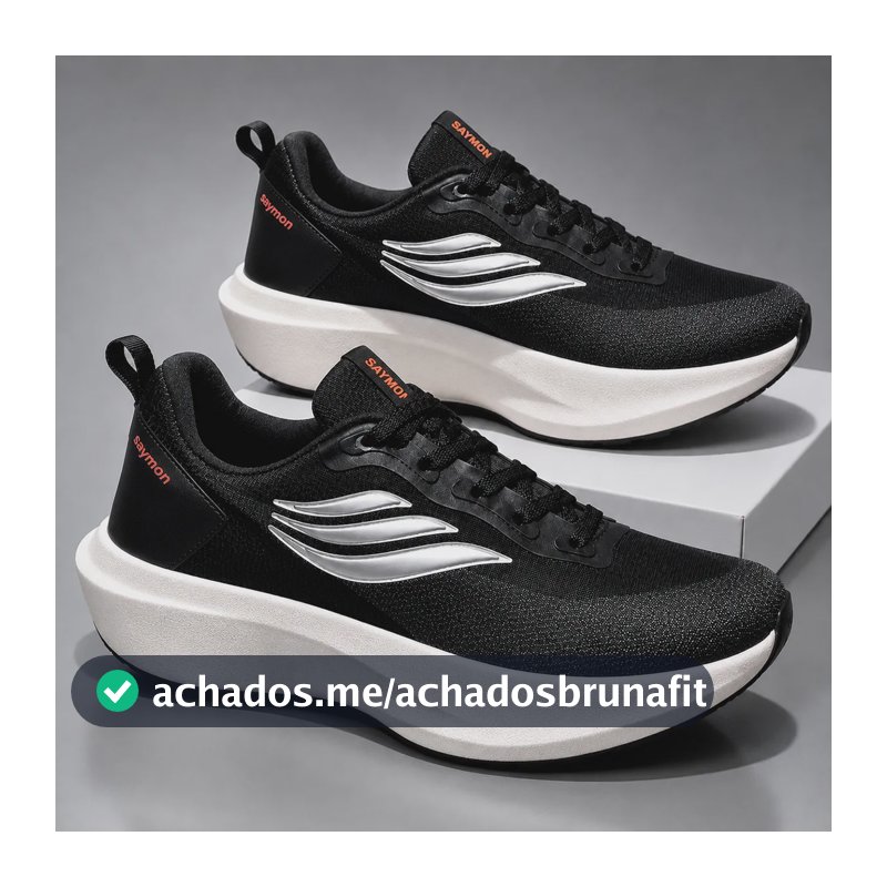 Tênis Masculino Feminino Academia Corrida Leve New Estiloso Preto Fênix 43 Br