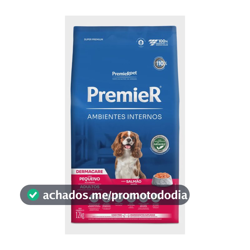 Ração Premier Ambientes Internos Dermacare Adultos Pequeños 12kg