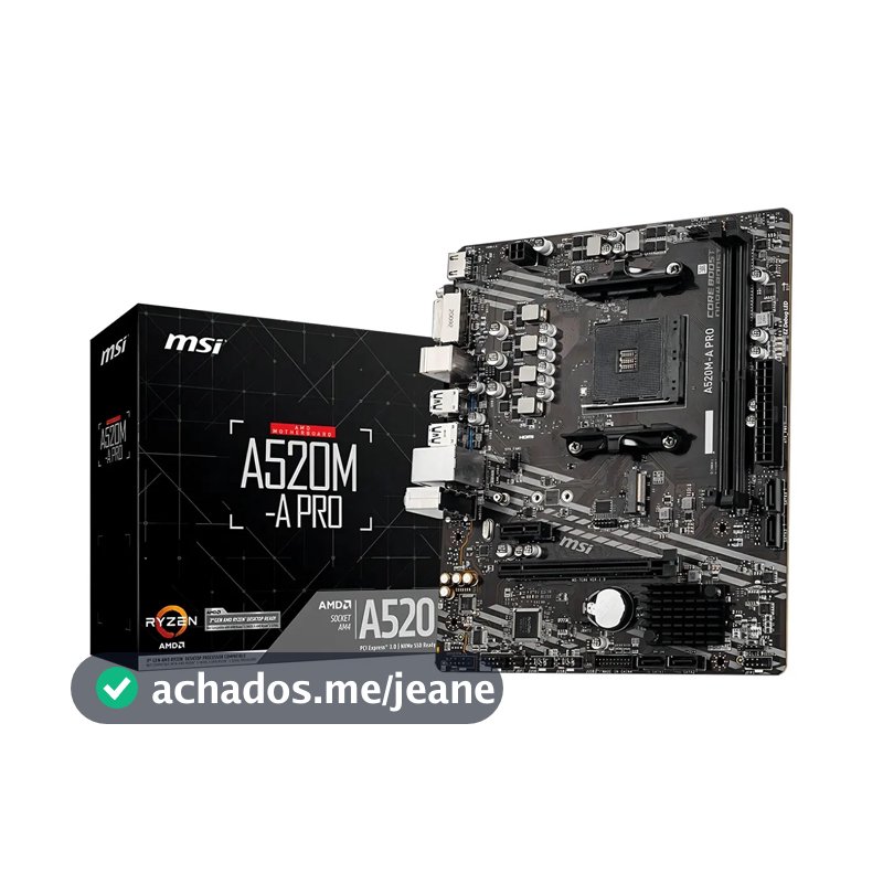 Placa-mãe Msi A520m-a Pro Am4 Matx Ddr4 Hdmi Dvi M.2