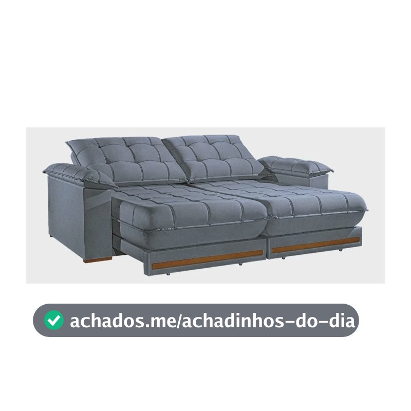 Sofá Retrátil E Reclinável 4 Lugares 2,50m Bahamas Cinza