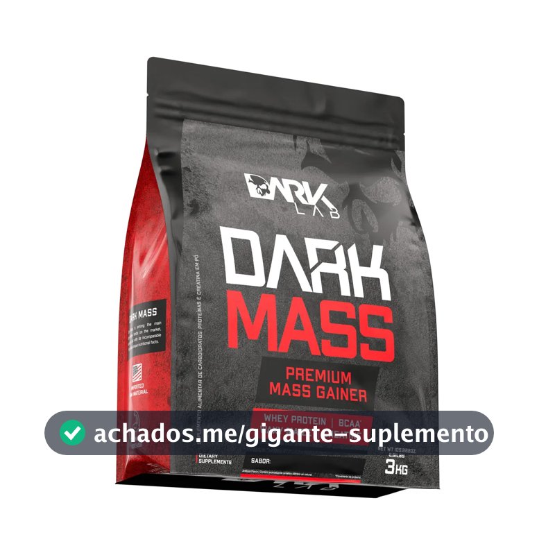 Hipercalórico Dark Mass 3kg Chocolate Branco c/ Morango Dark Lab