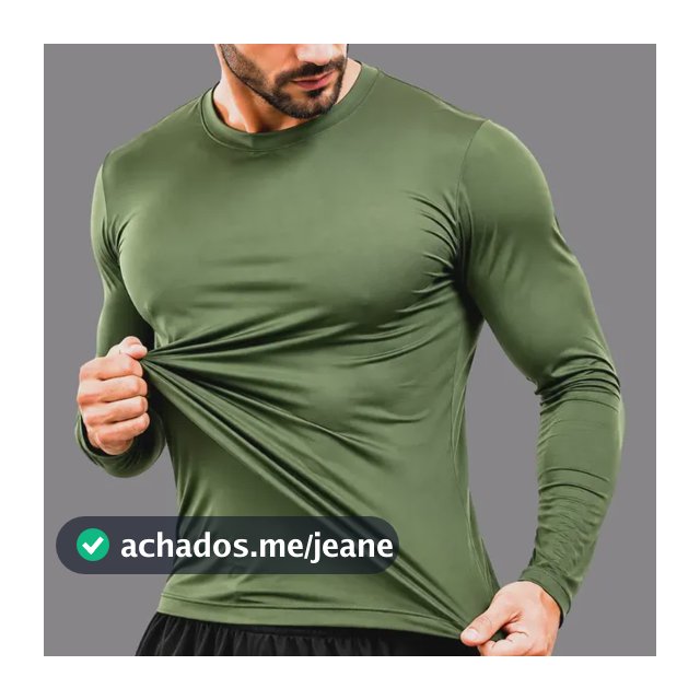 Camisa Segunda Pele Manga Longa Uv 50 Proteção Masculino Sol