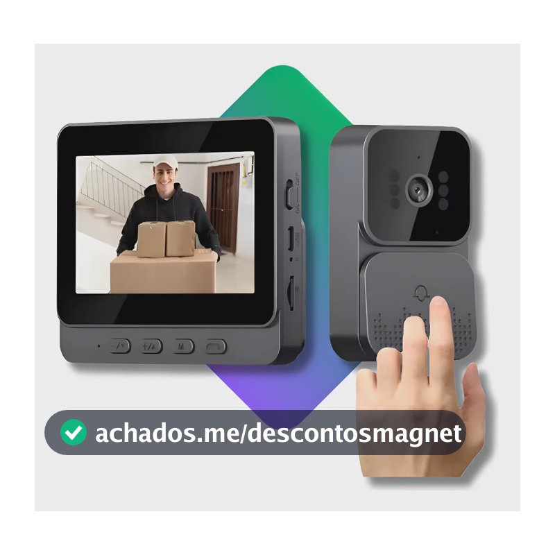 Vídeo Porteiro Sem Fio Interfone Bidirecional Wireless Hd  Cinza-escuro 127/220v