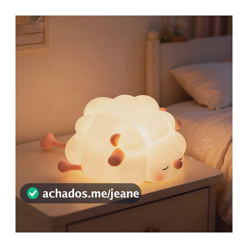 Luminária Mesa Led Ovelhinha Silicone Animais Recarregável Ovelhinha