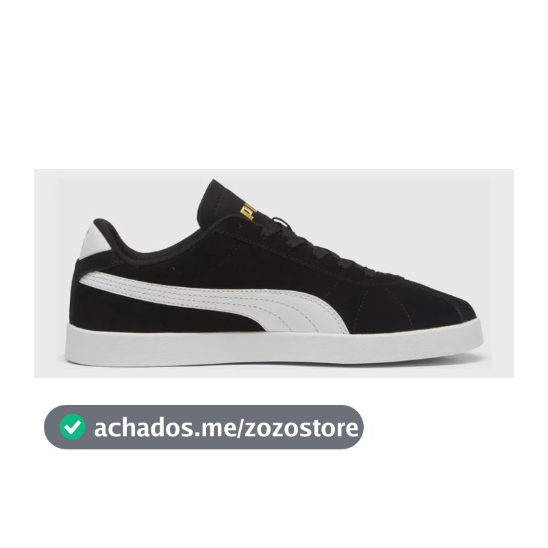 Tênis Feminino Club Ii Puma Preto Liso 37 Br