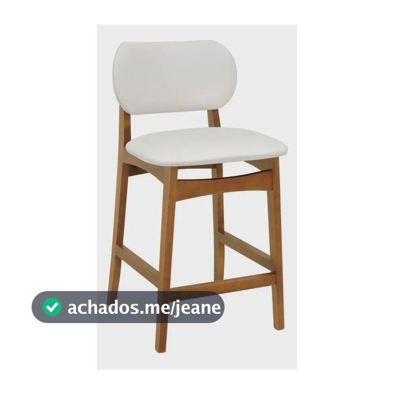 Banqueta Alta Bistrô Armonia Assento Courino Bege Decorise Laqueado Marrom