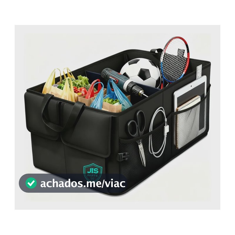 Caixa Organizadora Porta Malas De Carro Dobrável Impermeável Preto