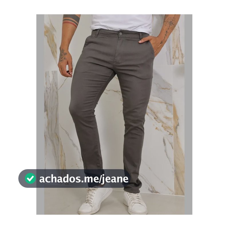 Calça Masculina Sarja Premium Esporte Fino Bolso Faca Lycra