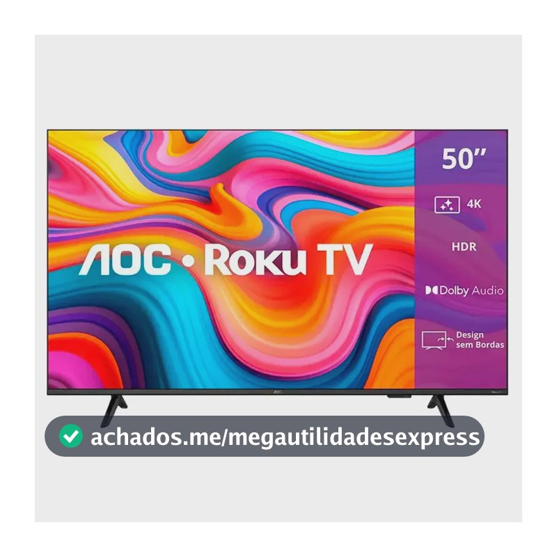 Smart Tv AOC 50'' Roku 4K UHD DLED Wi-Fi Dolby Audio 50U7066