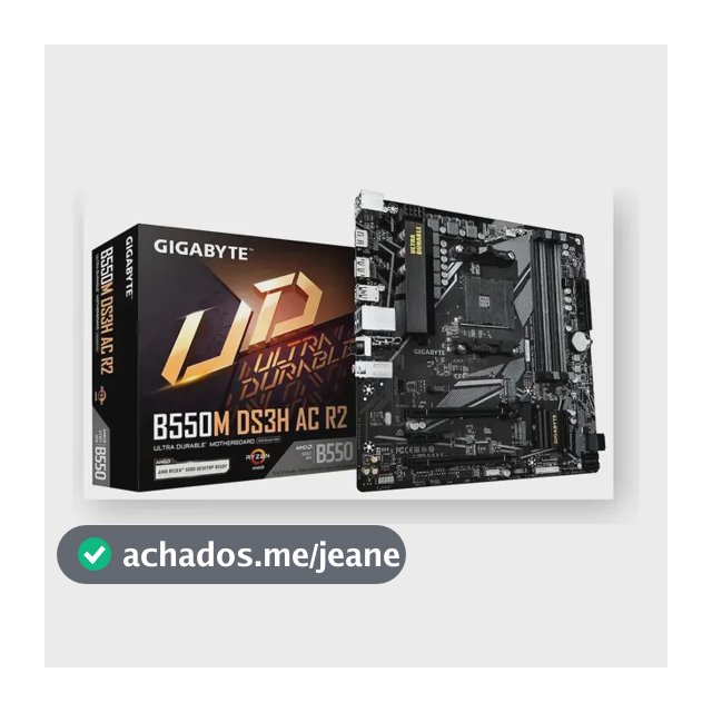 Placa Mae Gigabyte B550m Ds3h Ac R2 Preto