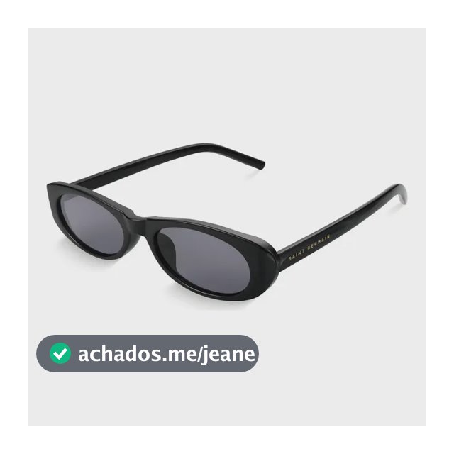 Óculos De Sol Feminino Oval Saint Germain Amalfi Preto Com Proteção Uv400