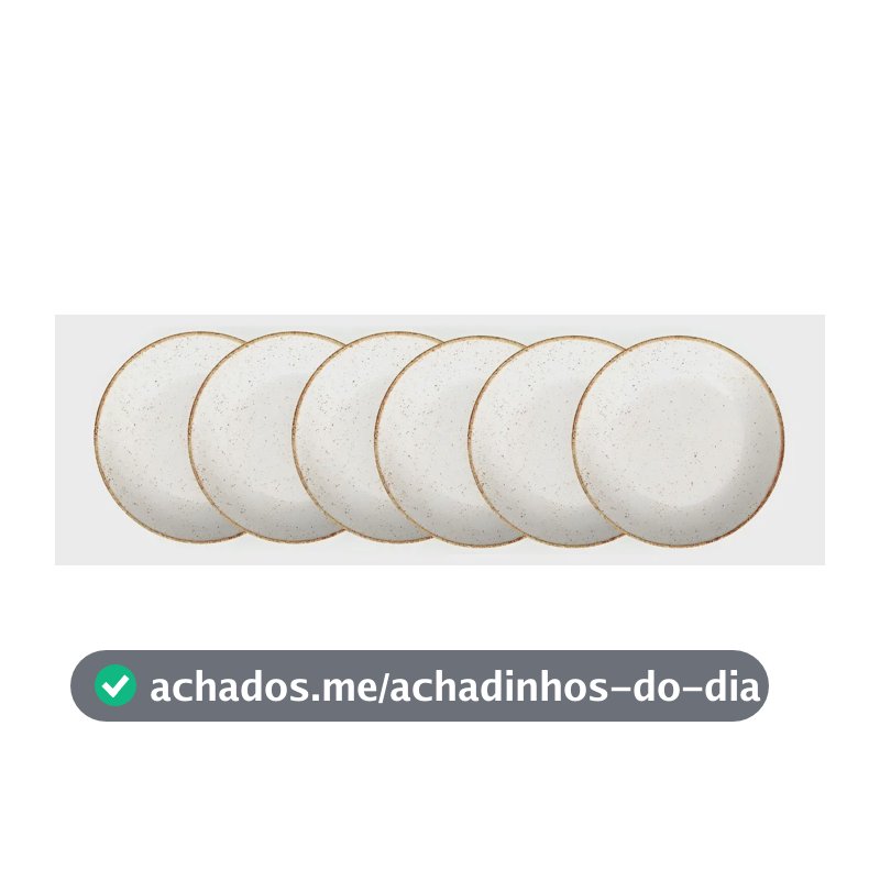 Conjunto De 6 Pratos Fundo Porcelana Rustico Tramontina 22cm
