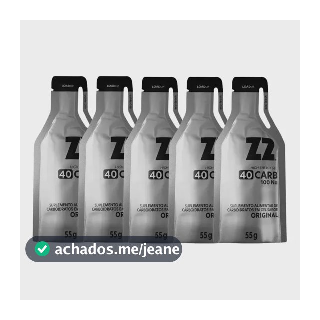 Energy Gel Z2 40g Carbo Z2 Foods Loadup (05un 55g) Sabor Sem Cafeína