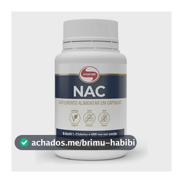 Nac 600mg (n-acetil L-císteina) 60caps Vitafor Sem Sabor