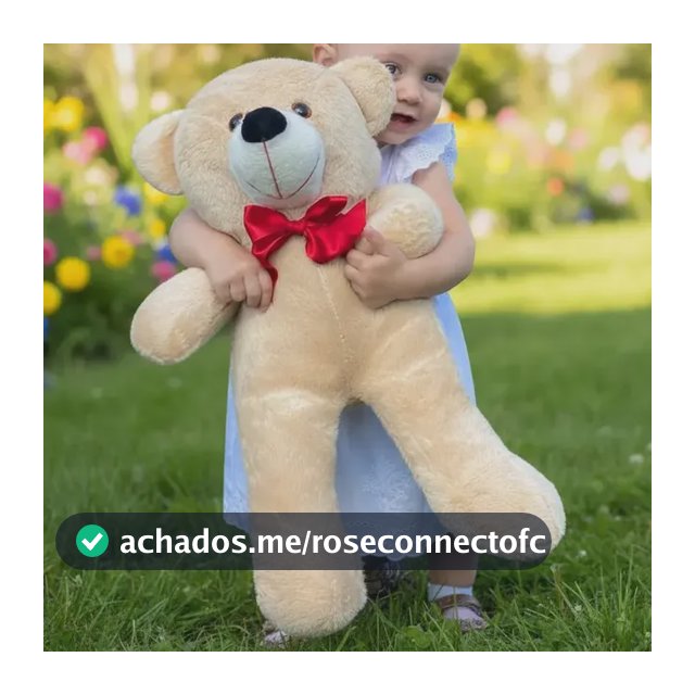 Urso De Pelúcia Teddy Grande Com Laço 50cm - Doce De Leite