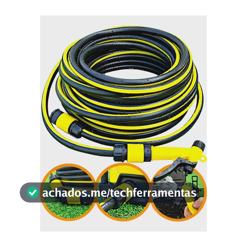 Mangueira De Jardim 1/2 10m Para Lavadora De Alta Pressão Preto