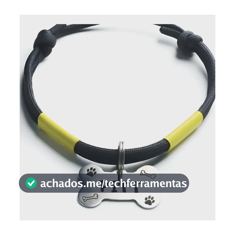 Placa De Identificação Pet Gravada C/ Coleira Personalizada Diferentes Cores Varios Modelos