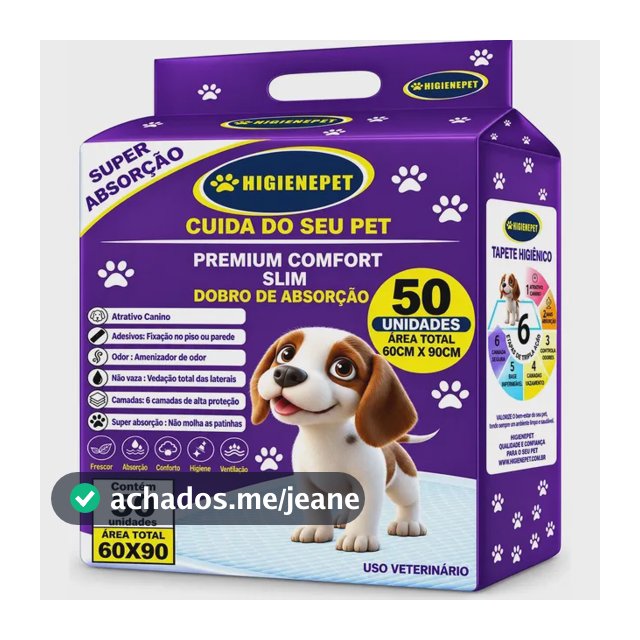 Tapete Higiênico 60x90cm 50 Unidades Premium Comfort Higienepet