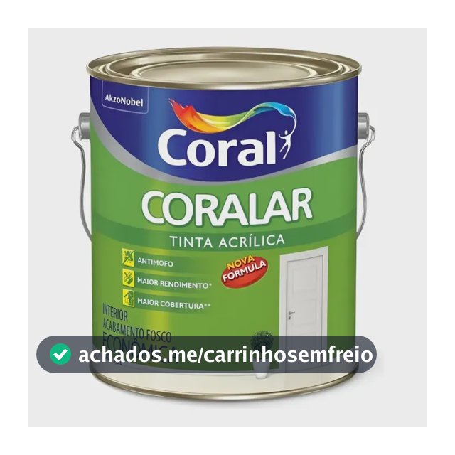Tinta Acrílica Coral Fosca Anti Mofo 3,6l Base Água Pedra Preciosa Fosco