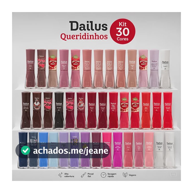 Dailus Kit 30 Esmaltes Cores Clássicas E Sortidas Sortidas