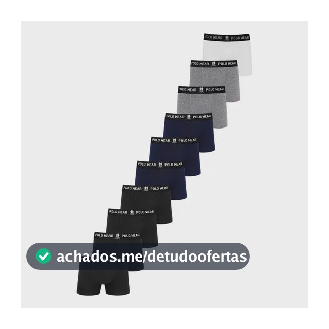 Kit 10 Cuecas Algodão Polo Wear Sortido