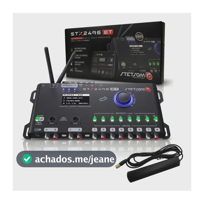 Processador Stx2496 Bt Stetsom Com Radio Fm Bluetooth E Usb Preto