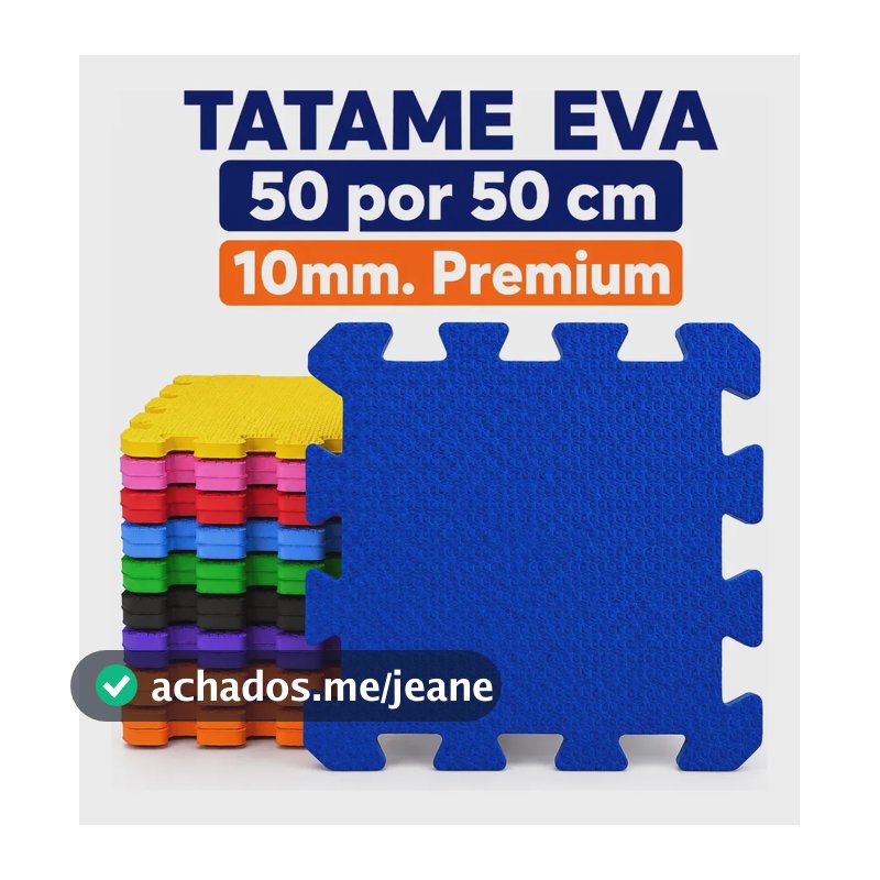 Kit 10 Tatame Eva Infantil 50x50 10mm Encaixe Coloridos