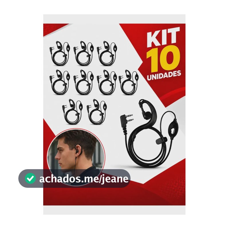 Kit 10 Fone De Ouvido Radio Comunicador Baofeng 777s Uv5r