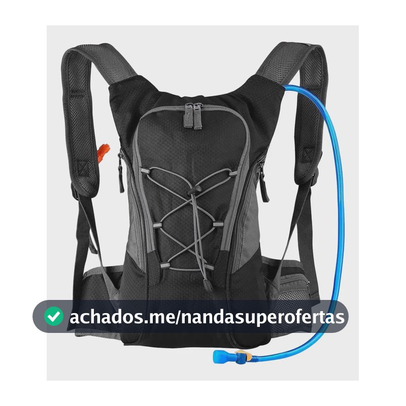 Mochila Hidratação Ciclismo Térmica Bolsa Agua C/refil 2lts Preto Liso