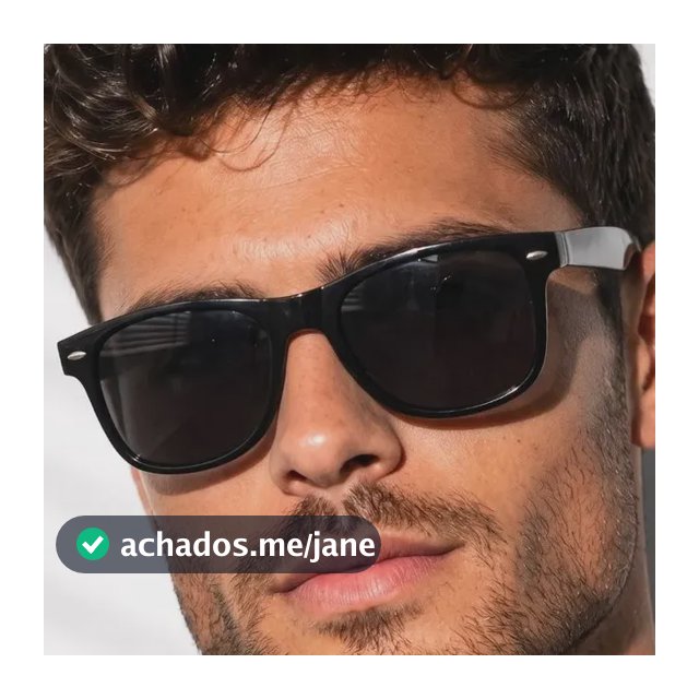 Óculos De Sol Tendência Unissex Uv400 Acetato Lux Glasses Armação Preta Lente Preta