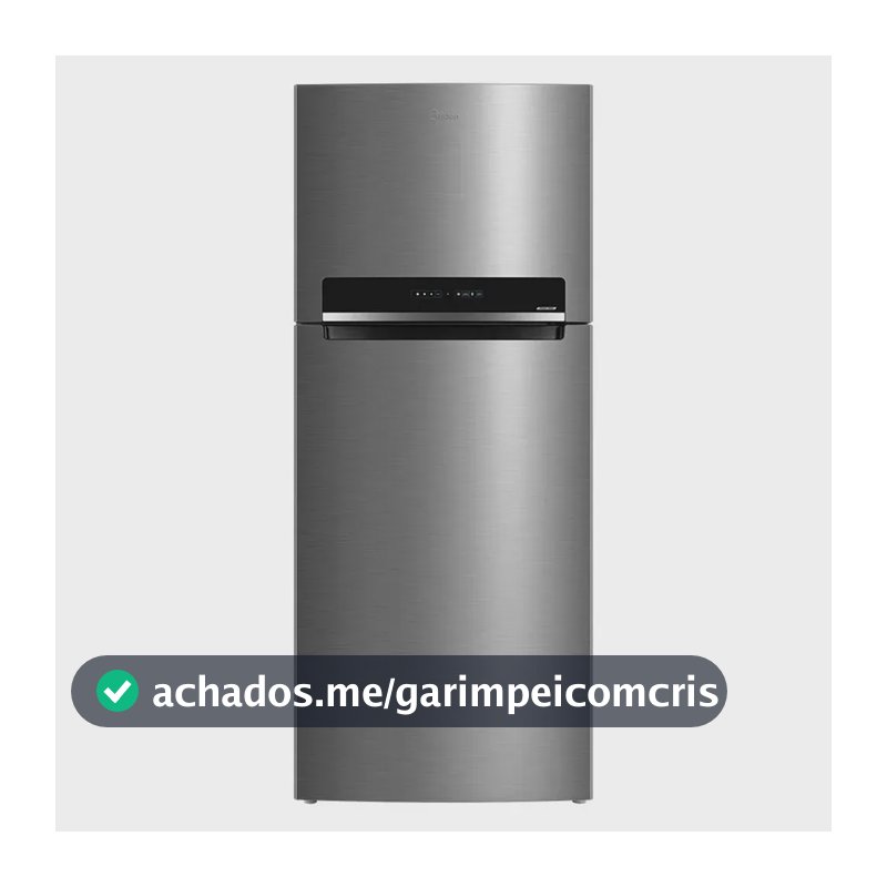 Geladeira Frost Free Midea 473 Litros MDRT611EVA461 Duplex Inverter Turbo freezer Inox