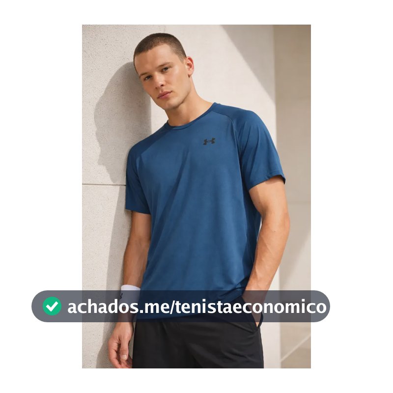 Camiseta Masculina Manga Curta Treino Under Armour Tech 2.0 Azul Gg