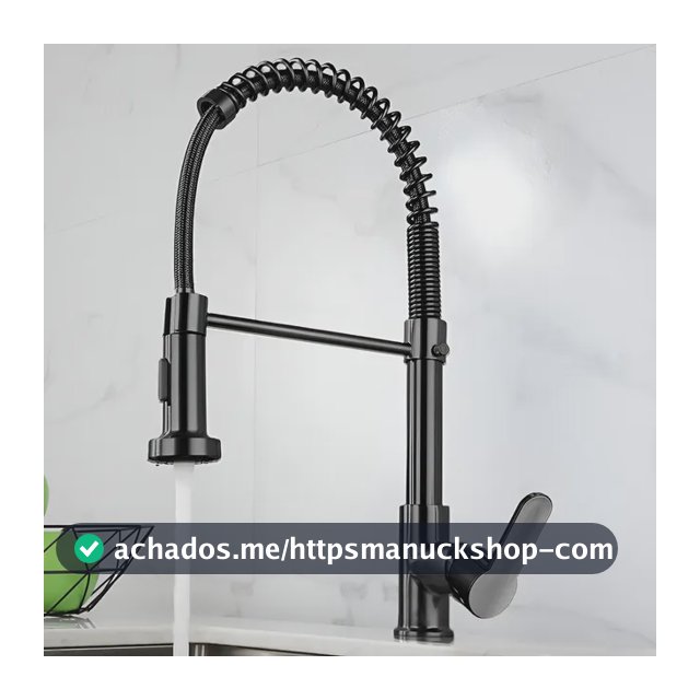 Torneira Cozinha Gourmet Bancada Flexível Monocomando Pia Preto B22-black