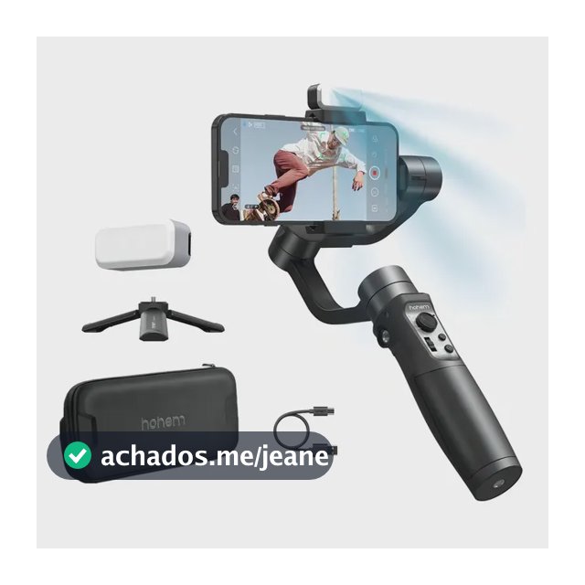 Hohem Gimbal Isteady Mobile Plus+ Kit Led 3 Eixos Portátil Preto