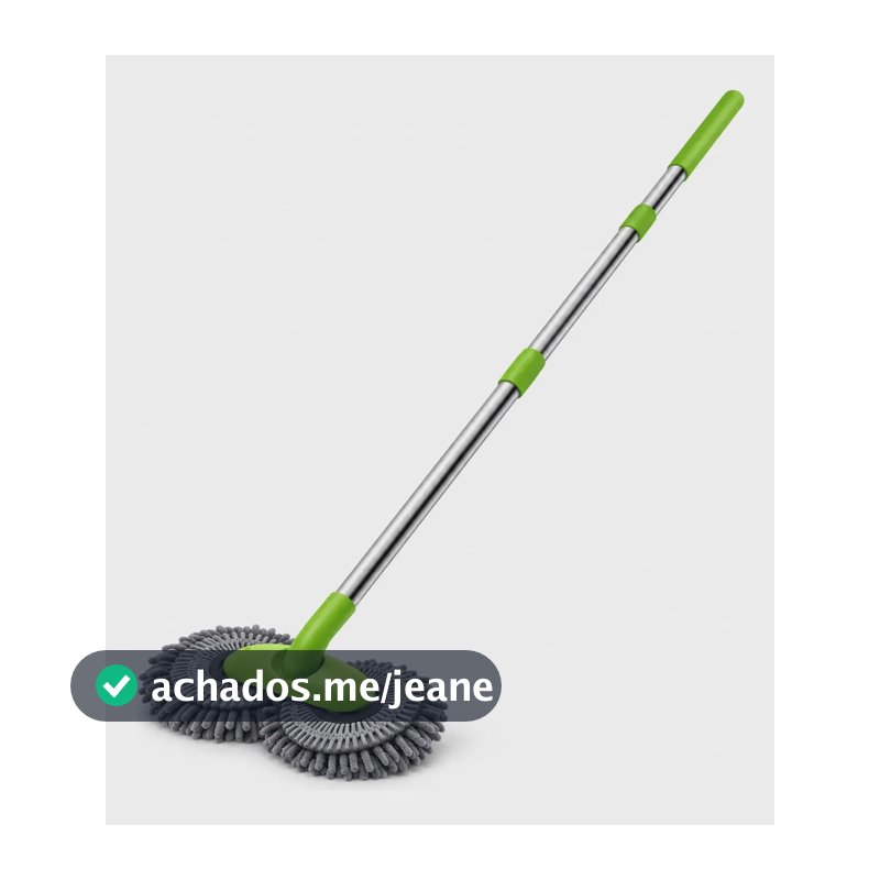 Mopa Lavar Carro Microfibra Rotativa 360° Cabo Telescópico Verde