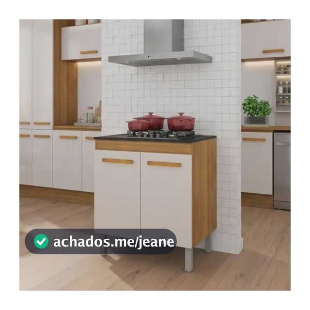 Balcão Gabinete P/ Cooktop 4 E 5 Bocas 2 Portas Cozinha Jade