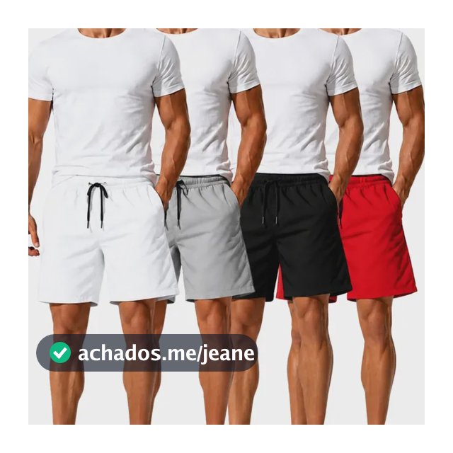 Kit 4 Short Tactel Leve Moda Praia Liso Bermuda Masculina