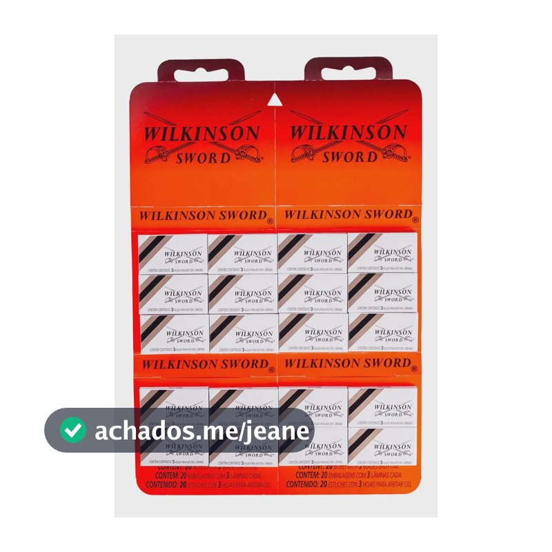Lâmina Wilkinson Sword Barbear Aço Cartela 60 Unidades