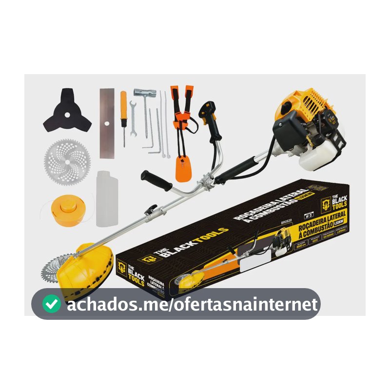 Roçadeira Lateral A Gasolina 4 Em 1 52cc Capacidade de 1200ml 9500 Rpm Com Acessórios The Black Tools