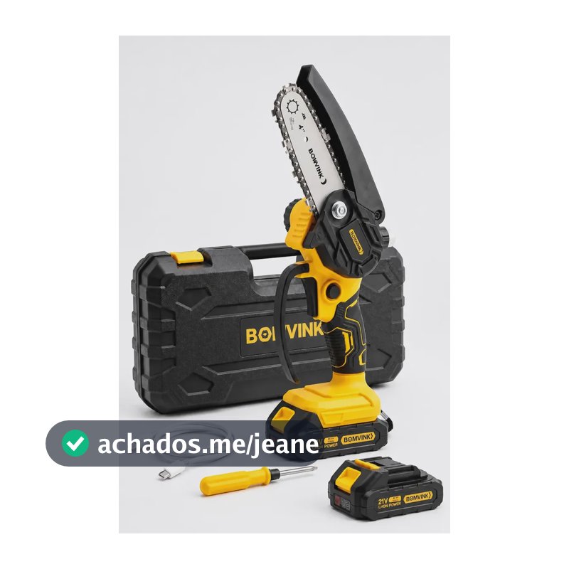 Motosserra 2 Baterias 4 Pol Eletrica Mini Bivolt Maleta Conf Imagem Baterias