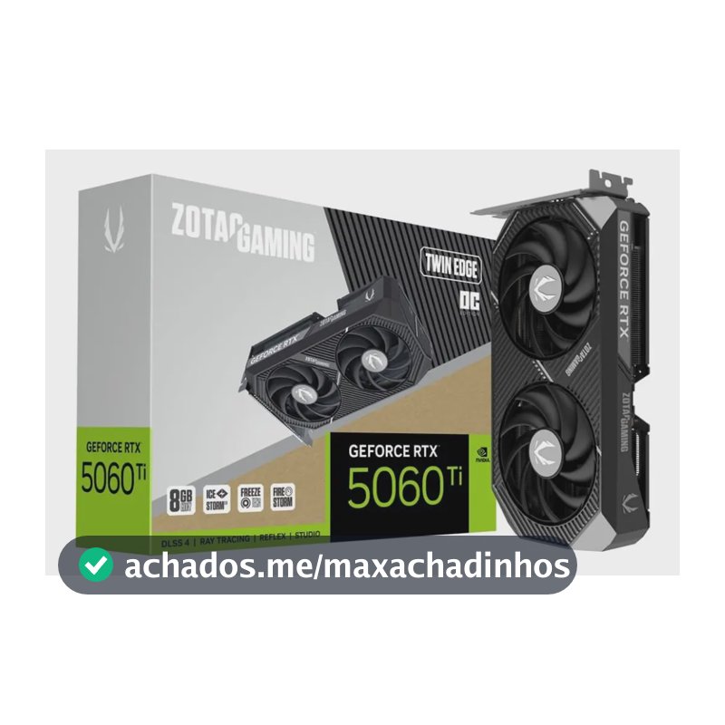 Placa De Video Zotac Rtx 5060 Ti, 8gb, Gddr7, 128-bit