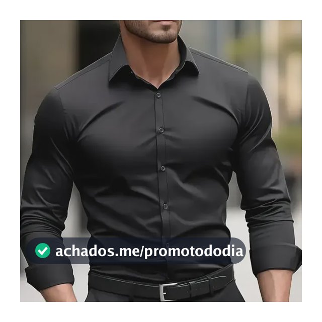 Camisa Social Com Elastano Masculina Manga Longa Slim Fit